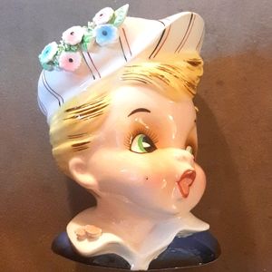 Vintage Lefton marked Japan Head Vase